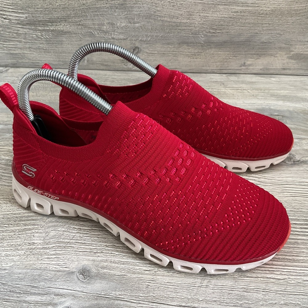 Skechers Glide Step 104121 Shoes Sneaker Women's Size 7.5 Red Stretch Fabric